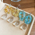 Artificial Crystal Teardrop Stud Earrings Minimalist OL Style Light Luxury Jewelry view 2