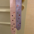 Old Money Fabric Rhinestone Heart Tie Sweater Necklace, Elegant Sweet Geometric Pendant view 2