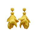 Sweet Chiffon Flower Stud Earrings With Silver Pins Elegant Beach Style Floral Ear Jewelry view 5