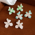 Silver Needle Zircon Crystal Flower Stud Earrings For Women Sweet Elegant Light Luxury Style view 1