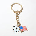 Alloy Enamel Soccer Flag World Cup Pendant With 25mm Key Ring For DIY Keychain Charms 4.5g view 4
