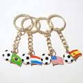 Alloy Enamel Soccer Flag World Cup Pendant With 25mm Key Ring For DIY Keychain Charms 4.5g view 2