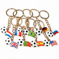 Alloy Enamel Soccer Flag World Cup Pendant With 25mm Key Ring For DIY Keychain Charms 4.5g view 1