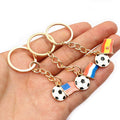 Alloy Enamel Soccer Flag World Cup Pendant With 25mm Key Ring For DIY Keychain Charms 4.5g view 3