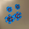 Vintage Enamel Rhinestone Flower Stud Earrings With Copper Alloy And Silver Needle Posts view 4