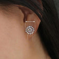 Japanese Korean Sparkling Stud Earrings Sunflower Zircon Snowflake Light Luxury Jewelry view 4