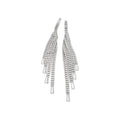 Copper Rhinestone Tassel Drop Earrings With Silver Posts, Geometric Luxury Fashion Style view 5
