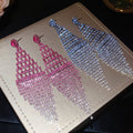 Copper Rhinestone Hollow Rhombus Drop Earrings, Light Luxury Banquet Jewelry For Women view 1