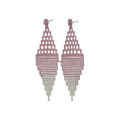 Copper Rhinestone Hollow Rhombus Drop Earrings, Light Luxury Banquet Jewelry For Women view 5