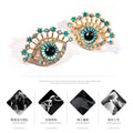 Blue Evil Eye Crystal Look Oversized Statement Stud Earrings view 3