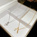Old Money Style Faux Pearl Double Gourd Pendant Clavicle Necklace For Elegant Daily Wear view 4