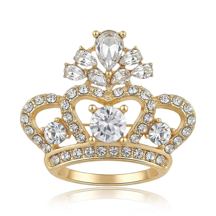 Alloy Rhinestone Crown Brooch For Suits Coats And Fashion Decoration