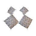 Light Luxury Copper Zircon Diamond Bow Stud Earrings For Evening Banquet Dress view 5