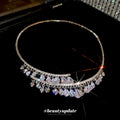 Minimalist Copper Zircon Teardrop Choker Necklace For Women Casual Elegant Collarbone Jewelry view 4