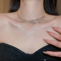 Minimalist Copper Zircon Teardrop Choker Necklace For Women Casual Elegant Collarbone Jewelry view 3