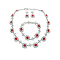 Luxury Court Style Copper Zircon Flower Necklace Bracelet Earrings Jewelry Set For Women view 5