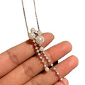 Minimalist Faux Pearl Zircon Geometric Tassel Necklace For Women, Old Money Light Luxury Clavicle Chain view 5