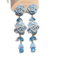 Light Luxury Alloy Zircon Hollow Flower Tassel Drop Earrings For Women Banquet Dress Jewelry view 5