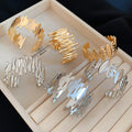 Western Style Iron Irregular Open Cuff Bangle Bold Fashion Statement Wrist Jewelry view 2