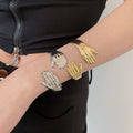 Geometric Iron Open Cuff Bangle European American Minimalist Fashion Light Luxury Bracelet view 1