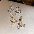 14K Gold Plated Copper Zircon Star Clip-on Earrings Minimalist Light Luxury Non-Pierced Jewelry view 4