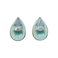 Minimalist Modern Copper Waterdrop Stud Earrings With Zircon Oil Drip Light Luxury Style view 5
