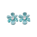 Light Luxury Floral Zircon Crystal Stud Earrings With Silver Pins For Women view 5