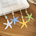 Vacation Style Resin Starfish Sweater Necklace, Simple Fresh Dopamine Island Collarbone Chain view 2