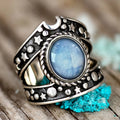 Star And Moon Vintage Ring For Women, Punk Niche Antique Style Fashion Jewelry Accessory view 2