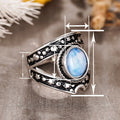 Star And Moon Vintage Ring For Women, Punk Niche Antique Style Fashion Jewelry Accessory view 4