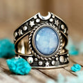 Star And Moon Vintage Ring For Women, Punk Niche Antique Style Fashion Jewelry Accessory view 1