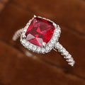 Luxury Square Chunky Faux Gemstone Ring For Women, Sparkling European Style Statement Jewelry view 2