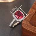 Luxury Square Chunky Faux Gemstone Ring For Women, Sparkling European Style Statement Jewelry view 4