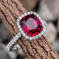 Luxury Square Chunky Faux Gemstone Ring For Women, Sparkling European Style Statement Jewelry view 1