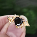 Sweet Cool Black Heart Thorn Ring For Women, Leaf Branch Heart Shape Fashion Jewelry Accessory view 3