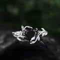 Sweet Cool Black Heart Thorn Ring For Women, Leaf Branch Heart Shape Fashion Jewelry Accessory view 2