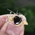 Sweet Cool Black Heart Thorn Ring For Women, Leaf Branch Heart Shape Fashion Jewelry Accessory view 4
