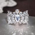 Luxury Sparkling Teardrop Proposal Ring For Women With Fine Inlaid Zircon Formal Dress Accessory view 3