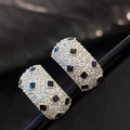 Versatile Zircon Hoop Earrings, Hip Hop Cool Girl Studs, Fashion Niche Daily Ear Jewelry view 1