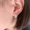 Versatile Zircon Hoop Earrings, Hip Hop Cool Girl Studs, Fashion Niche Daily Ear Jewelry view 4