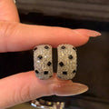 Versatile Zircon Hoop Earrings, Hip Hop Cool Girl Studs, Fashion Niche Daily Ear Jewelry view 2