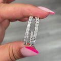 European American Shiny Hoop Earrings With Zircon Square Stone, Simple Elegant Jewelry view 5