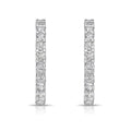 European American Shiny Hoop Earrings With Zircon Square Stone, Simple Elegant Jewelry view 3