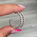 European American Shiny Hoop Earrings With Zircon Square Stone, Simple Elegant Jewelry view 2