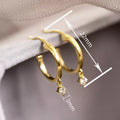 French Minimalist Round Geometric Pendant Earrings For Women, Daily Fashion Drop Jewelry view 4