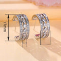 Minimalist Small Round Zircon Hoop Stud Earrings, Gentle Everyday Casual Jewelry view 4