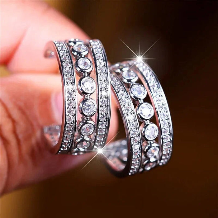 Minimalist Small Round Zircon Hoop Stud Earrings, Gentle Everyday Casual Jewelry