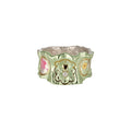 Rustic Alloy Enamel Flower Pleated Open Ring Summer Fresh Sweet Floral Statement Jewelry For Women view 5