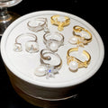 Modern Minimalist Open Ring With Faux Pearl Zircon Round Geometric Fu Design view 1