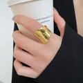 18K Gold Plated Irregular Open Ring With Statement Design For Women view 3